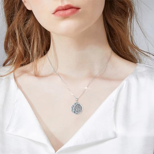 PROESS 925 Sterling Silver Hamsa/Allah Necklace Evil Eye Amulet Jewelry Gifts for Men Women - style: Allah Necklace