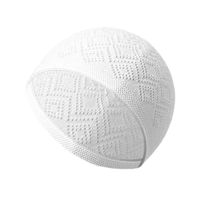 Muslims Prayer Hat Cotton Knitting Hat Solid Hat Men's Religious Hat for Adult Women - color: White