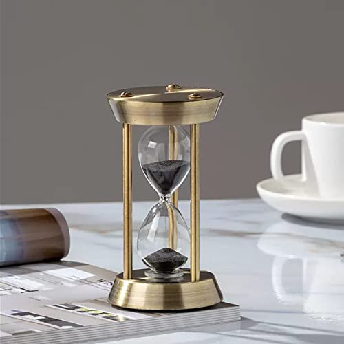 Sanduhr 15 Minuten,Hour Glass,360°-Drehung Metal Vintage Hourglass,Hourglass Decor,for Home Decoration Office Desk Wedding Party Decor Kitchen Timer (Black Sand) - color: E Black Sand, size: 15 Min