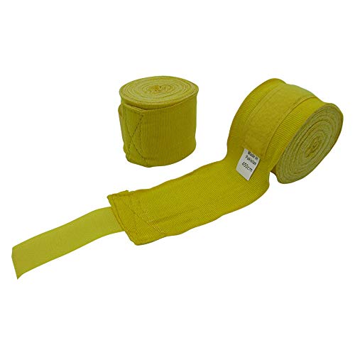 Elastic Professional 180 inch Handwraps for Boxing Kickboxing Muay Thai MMA, Boxing Hand Wraps 180, Boxing Wrap Roller, Kickboxing Wraps, Hand Wraps, Wrist Wraps Boxing, MMA Hand Protection - color: Yellow