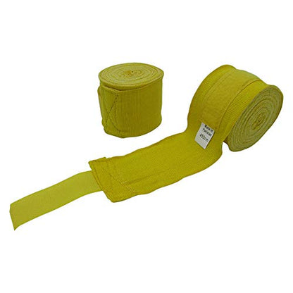 Elastic Professional 180 inch Handwraps for Boxing Kickboxing Muay Thai MMA, Boxing Hand Wraps 180, Boxing Wrap Roller, Kickboxing Wraps, Hand Wraps, Wrist Wraps Boxing, MMA Hand Protection - color: Yellow