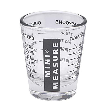 Kolder Mini Measure Heavy Glass, 20-Incremental Measurements Multi-Purpose Liquid and Dry Measuring Shot Glass, Black - color: Black, size: Single