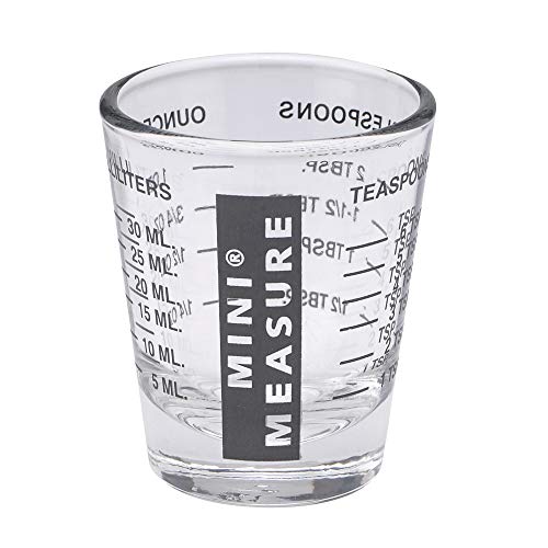 Kolder Mini Measure Heavy Glass, 20-Incremental Measurements Multi-Purpose Liquid and Dry Measuring Shot Glass, Black - color: Black, size: Single