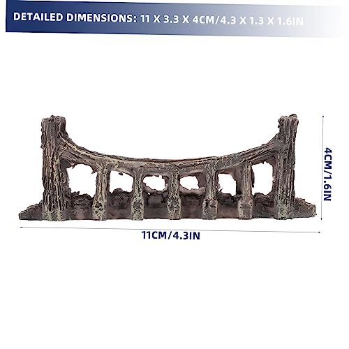 ORFOFE 2pcs Quality Resin Fish Tank Decoration Bridge for Fairy Garden and Aquarium