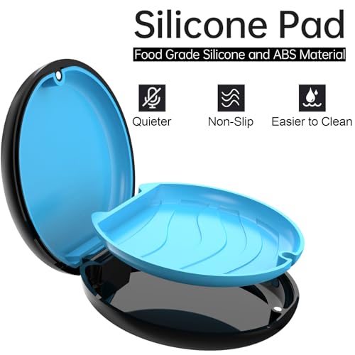Slim Retainer Case Compatible With Invisalign, Cute Aligner Case With Silicone Pad, Mouth Guard With Removal Tool, Chewy and Brush - Black - color: Black