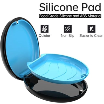 Slim Retainer Case Compatible With Invisalign, Cute Aligner Case With Silicone Pad, Mouth Guard With Removal Tool, Chewy and Brush - Black - color: Black