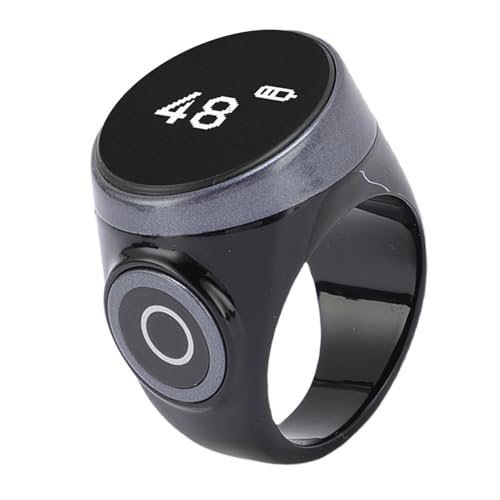 Smart Counter, Digital LCD Screen Rechargeable Electronic Tally for Muslim Islamic Prayer Work Sports, Finger Counter Touch Control - color: black