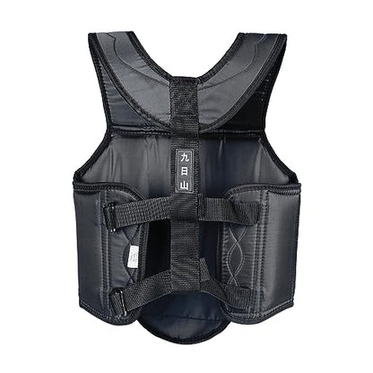 Wesing Martial Arts Muay Thai Boxing Chest Protector MMA Sanda Chest Guard - size: Medium, style: Black
