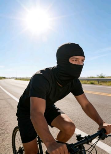 Balaclava Sun/uv face mask UPF 50+ ski mask Neck Gaiter face Scarf Outdoor Sports 3pack - color: 3xblack