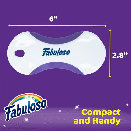 Fabuloso Compact Hand Scrub Brush, White and Purple, 6 Inch | Easy-grip rubber texture with firm bristles for kitchen, bathroom, tile, and baseboards - size: Hand-Held Scrub Brush