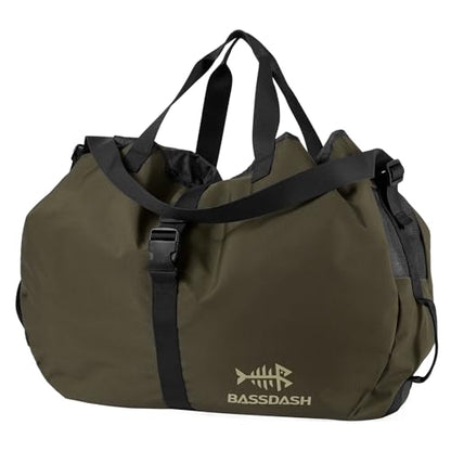 BASSDASH Wader Bag Foldable with Changing Mat Shoulder Strap Handles Mesh Boot Storage for Fishing Travel Hunting Hiking 27.9”L x 5.9”W x 17.7”H FP08