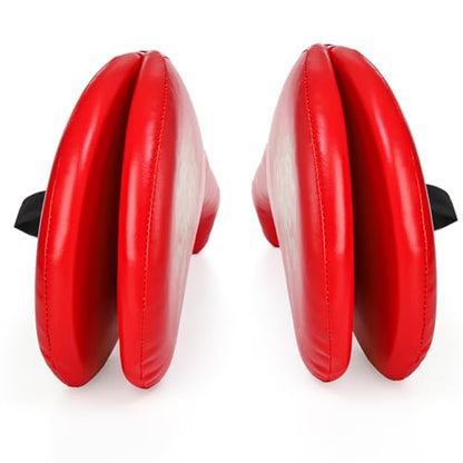 Tlence 2 Pack Taekwondo Kick Pads, 15 x 7.5 x 2 inch Double Kicking Target Paddles, PU Leather Martial Arts Training Pad, TKD Strike Kickboxing Punching Sparring Equipment for Youth Adult - color: Red