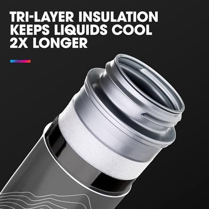 HydraPak | Polar Bottle - Polar Surge Insulated Bike Water Bottle 2-Pack - High Flow, Cycling & Sports Squeeze Bottle (Ascent Silver, 700ml / 24oz) - color: Ascent Silver, style: 24oz/700ml