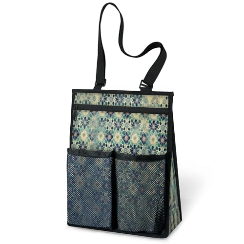 Islamic Flowers Portable Shower Bag for Travel Gym Camp Beach Tote Shower Caddy Bags Hanging Toiletry Organizer for Bathroom Dorm Room Essentials