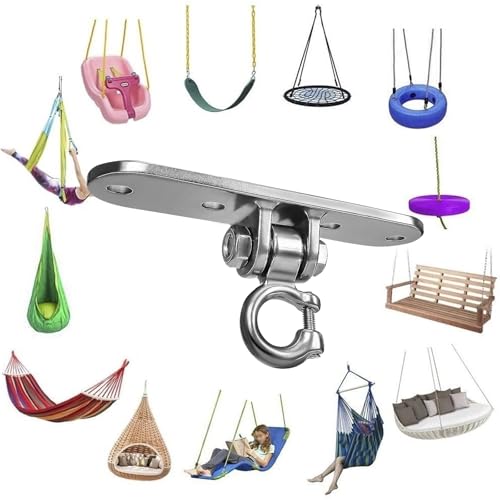 Swing Hanger Accessories Heavy Duty Smooth Operation with 180° Swing Bearings 800lb Capacity for Indoor Outdoor Swing Chairs Hammocks Playgrounds Yoga - size: size 7