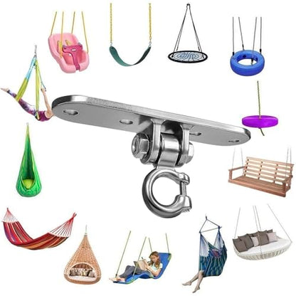 Swing Hanger Accessories Heavy Duty Smooth Operation with 180° Swing Bearings 800lb Capacity for Indoor Outdoor Swing Chairs Hammocks Playgrounds Yoga - size: size 7
