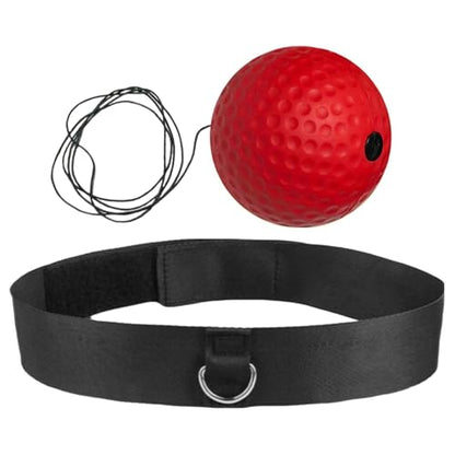 Boxing Ball with Headband, Boxing Reflex Ball Headband Set | React Reflex Ball for Adult Training | Indoor Outdoor Fitness Equipment - color: Red
