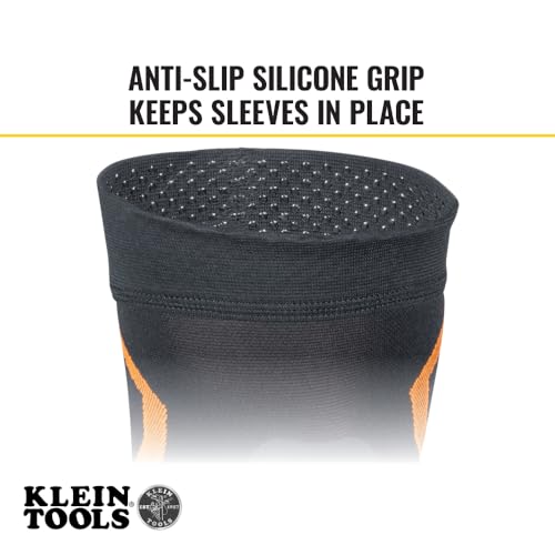 Klein Tools 60622 Knee Pad Compression Sleeve, Knee Support for Construction, Workers and Athletes, Black, S/M - style: S/M