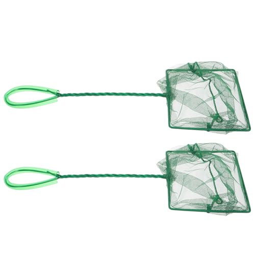 Cabilock 2pcs Square Fine Mesh Fish Tank Net Handheld Fishing Net for Aquarium Cleaning