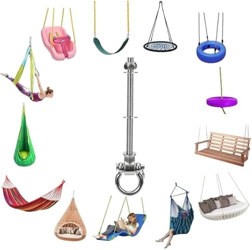 Stainless Steel 304 Swing Hangers with Bearings, Set of 2, Heavy Duty Screw Brackets for Hanging Chairs, Swings, Punching Bag, 1500LB Capacity - style: 2 Pack-Hexagonal