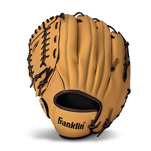 Franklin Sports Field Master Baseball + Softball Glove - Field Master Adult + Youth Baseball + Softball Mitt - Men's + Women's Gloves - color: Camel, style: 12" - Trapeze Web
