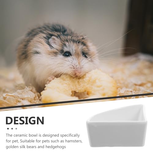 iplusmile Ceramic Hamster Food Bowl, White, 5"