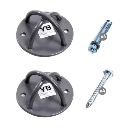 Ceiling Hooks - Industrial Strength Hold Up to 600 lbs, Includes Anchors & Bolts Yoga Starter Set - Suitable for Gym Rings, Suspensions, Indoor/Outdoor Use