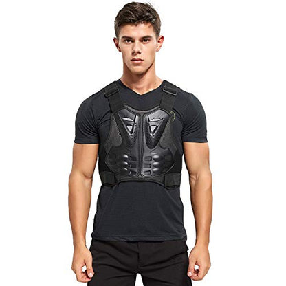 PELLOR Motorcycle Armor Vest Chest Back, Motocross Body Guard Vest Skiing Riding Skating Anti-Fall Vest Protective Gear - size: Medium