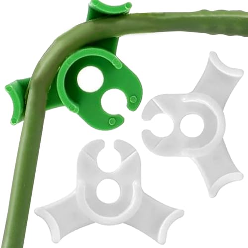 Booge 40 Pcs Low Stress Training Clips, 90 Degrees Plant Trainer Bud Plant Bender Plant Training Clips Bud Bender for Plant Gardening - White and Green - color: 40 Pcs White and Green