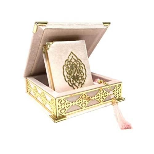 VHD Quran Tasbih in Islamic Decoration Box | Quran Prayer Beads Islamic Gift Set | Islamic Birthday, Wedding, Eid Gift | Muslim Gift Favor (Pink) - color: Pink