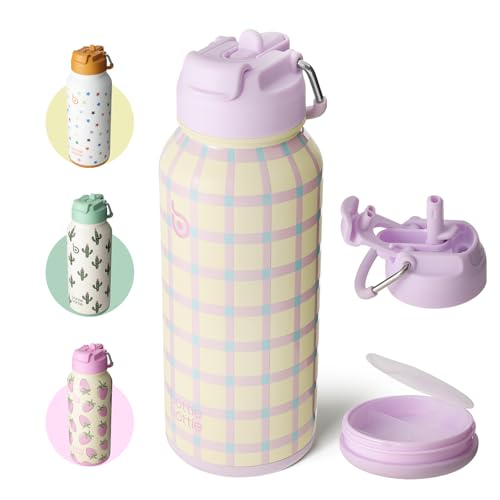 BOTTLE BOTTLE 32oz Insulated Water Bottle with Pill Box | Stainless Steel,Sport Water Bottle, with Straw Dual-use Lid and Pill Box, Design for Gym - color: VivaBands