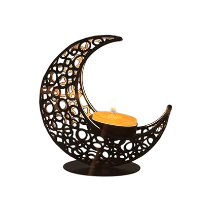 Elegant Moon Shaped Table Decor Metal Stand Soft Lighting for Couple Housewives and Interior Decor Enthusiasts Dining Table Decoration