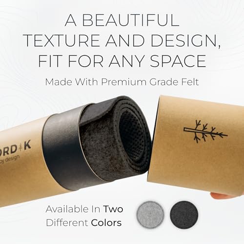 Nordik Felt Desk Mat - Large Felt Desk Pad - Charcoal (35 x 17 inches) | Premium Desk Matt for Desktop, Full Desk Keyboard Mouse Pad, High Quality Felt and Non-Slip Rubber Liner for Home and Office - color: Charcoal
