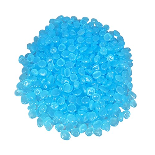 SEETOOOGAMES Glow in Dark Rocks - Glow Pebbles Stones for Outdoor Garden, Aquarium, Walkway, Yard Accessories, Turtle Fish Tank Gravel, Landscaping Decorations - 500 Blue - style: 500 BLUE