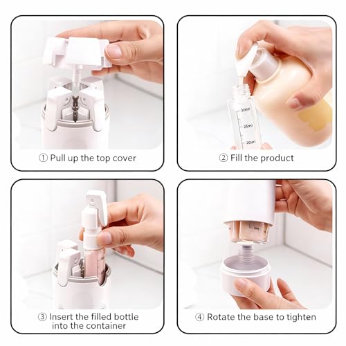 4 in 1 Travel Dispenser Bottle,4 Pack 30ML Travel Bottles for Toiletries, Leak Proof Travel Size Containers (Light Green, OneSize) - color: Light Green