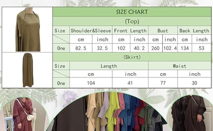 Muslim Women Abaya Two Pieces Set Prayer Dress Elasticated Sleeves Islamic Robe Modest Full Cover Prayer Clothes - color: Taro