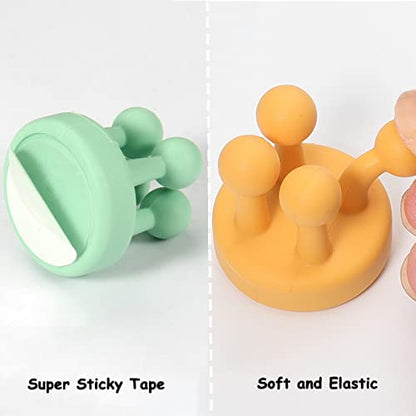4 Pcs Silicone Waterproof Toothbrush Holders,Mixed2 | Multi-Function Self Adhesive Hooks,For Hanging Key Clothes Towel Cable,For Kitchen Bathroom Home Office - color: Mixed2