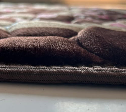 Prayer Mat Muslim Rug Islamic - Padded Thick Prayer Rug Sajadah for Men Women with Islam Prayer Beads for Eid Travel Ramadan, Soft and Luxury (Brown) - color: Brown