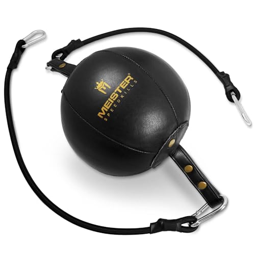 Meister SpeedKills Double-End Leather Speed Bag w/Bungees & Lightweight Latex Bladder - style: Large (9.0")