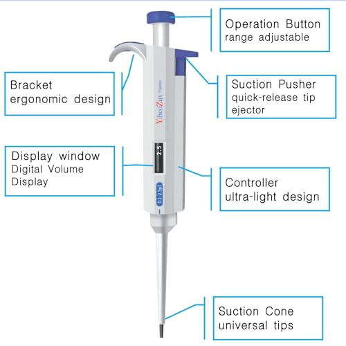 0.1-2.5uL Single Channel Pipette Manaul Adjustable Variable Volume Laboratory High Accurate Lab Micropipette