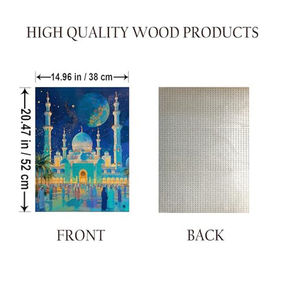 Blue Mosque Islam Jigsaw Puzzle - 500 Pieces Wooden Puzzle for Adults, Wall Art Gift, Finished Size: 20 x 15 Inch - color: Blue Mosque - 500 Pieces