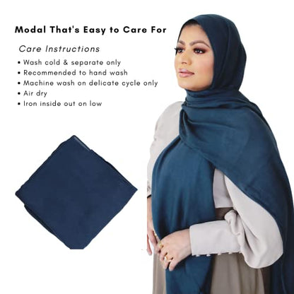 Modal Hijab for Women | Headscarf - color: Tidal Modal - Plain Hijab