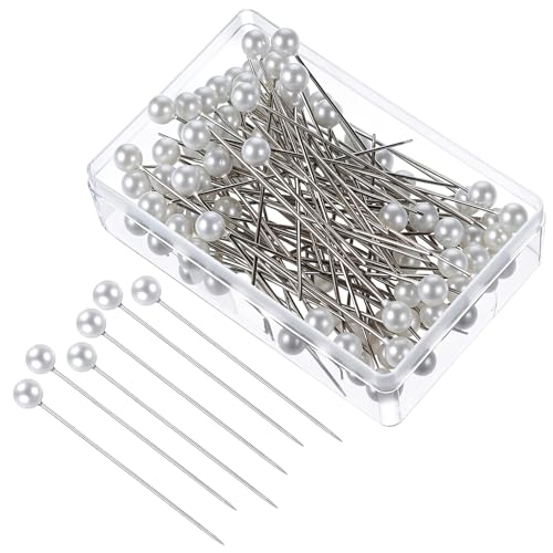진주 머리 핀 400개, 4cm(1.575인치) 코사지 부토니에르 핀 바느질 핀, 진주 핀 스트레이트 바느질, DIY 공예 주얼리 제작 바느질 웨딩 꽃 장식