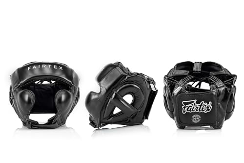 Fairtex HG18 Pro Boxing Headguard – Hybrid Competition & Training Headgear with Enhanced Vision and Full-Protection Padding | Genuine Leather, Handmade in Thailand