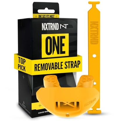 Nxtrnd One Football Mouth Guard, Strap Included, Fits Adult & Youth (Yellow) - color: Yellow