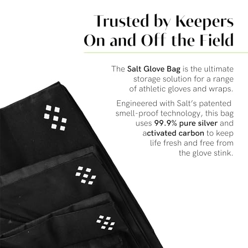 Salt Glove Bag Smell-Proof Durable Odor Containing Bag for Gloves - Large - Water-Resistant and Easy to Clean - Black - size: Large