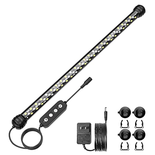 SEAOURA Submersible Led Aquarium Light for Fish Tank Plant Growth, 15 Inch | IP68 Waterproof Fish Tank Light with Timer, Auto On/Off, 3 Light Modes-Full Spectrum, Daylight, Moonlight, 10 Brightness, 9W - size: 15 inch for 16-27inch tank
