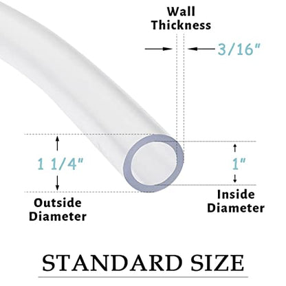 DAVCO 1" ID x 25ft Clear Vinyl Tubing, Low Pressure Flexible PVC Tubing, Heavy Duty UV Chemical Resistant Lightweight Plastic Vinyl Hose, BPA Free and Non Toxic - size: 1"ID, style: 25 Feet