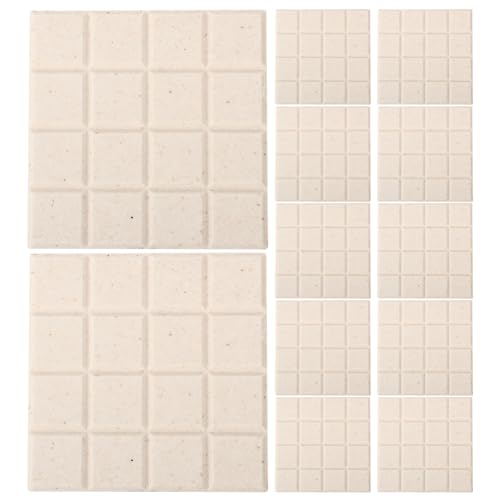 KOMBIUDA 12pcs Ceramic Coral Frag Tiles, Square Coral Plugs for Aquarium, Coralline Plate Base, Frag Disks Support Bases for Saltwater Tanks