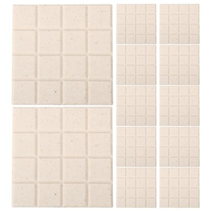 KOMBIUDA 12pcs Ceramic Coral Frag Tiles, Square Coral Plugs for Aquarium, Coralline Plate Base, Frag Disks Support Bases for Saltwater Tanks